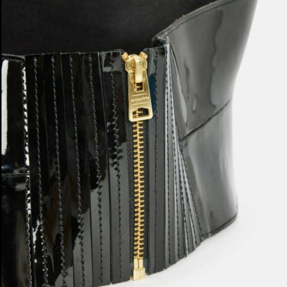 All Saints Oakley Patent Leather Corset Belt, L, NWT's - Picture 5 of 6